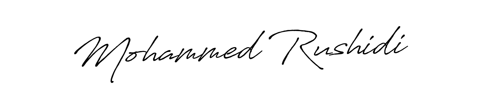 How to make Mohammed Rushidi signature? Antro_Vectra_Bolder is a professional autograph style. Create handwritten signature for Mohammed Rushidi name. Mohammed Rushidi signature style 7 images and pictures png