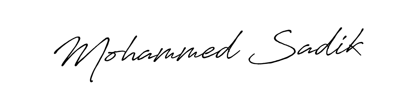 Make a beautiful signature design for name Mohammed Sadik. With this signature (Antro_Vectra_Bolder) style, you can create a handwritten signature for free. Mohammed Sadik signature style 7 images and pictures png