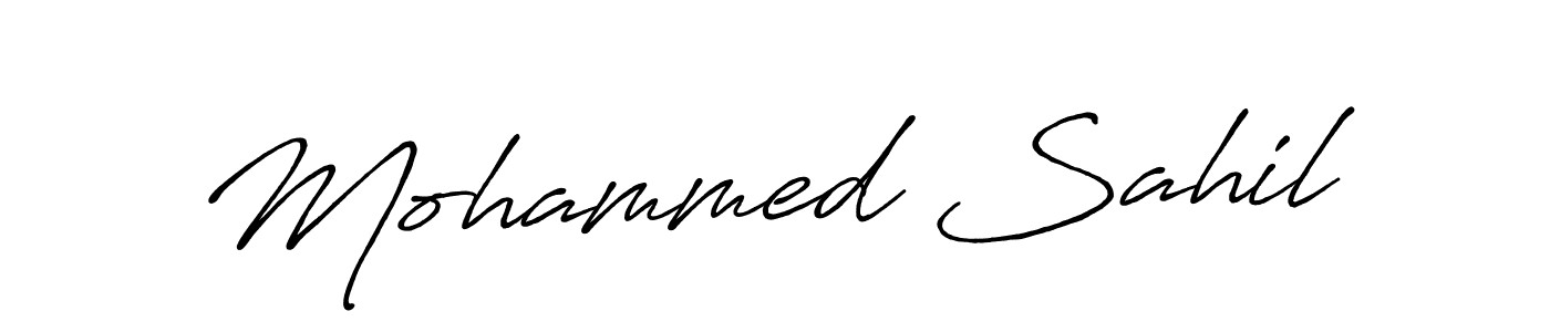 Make a beautiful signature design for name Mohammed Sahil. With this signature (Antro_Vectra_Bolder) style, you can create a handwritten signature for free. Mohammed Sahil signature style 7 images and pictures png