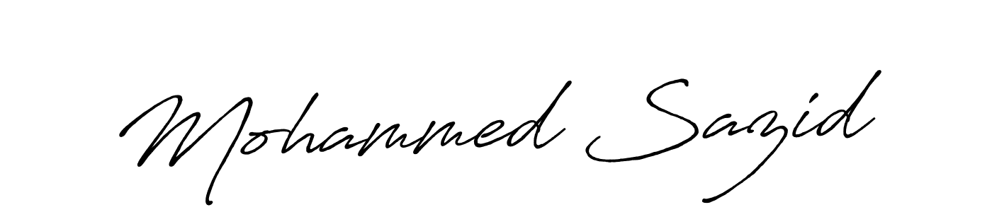 How to make Mohammed Sazid name signature. Use Antro_Vectra_Bolder style for creating short signs online. This is the latest handwritten sign. Mohammed Sazid signature style 7 images and pictures png