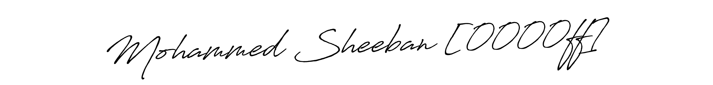 The best way (Antro_Vectra_Bolder) to make a short signature is to pick only two or three words in your name. The name Mohammed Sheeban [0000ff] include a total of six letters. For converting this name. Mohammed Sheeban [0000ff] signature style 7 images and pictures png