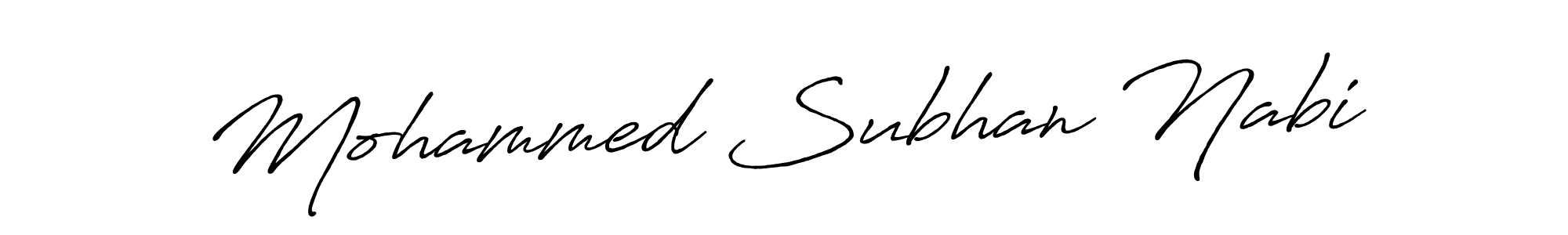 Use a signature maker to create a handwritten signature online. With this signature software, you can design (Antro_Vectra_Bolder) your own signature for name Mohammed Subhan Nabi. Mohammed Subhan Nabi signature style 7 images and pictures png