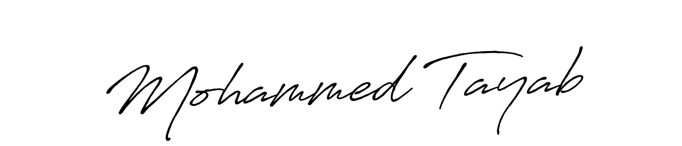 How to make Mohammed Tayab name signature. Use Antro_Vectra_Bolder style for creating short signs online. This is the latest handwritten sign. Mohammed Tayab signature style 7 images and pictures png