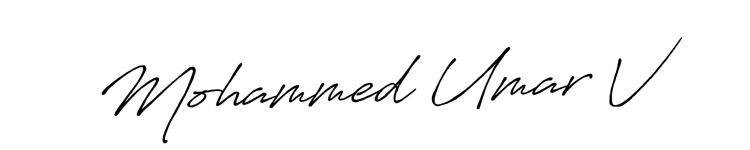 It looks lik you need a new signature style for name Mohammed Umar V. Design unique handwritten (Antro_Vectra_Bolder) signature with our free signature maker in just a few clicks. Mohammed Umar V signature style 7 images and pictures png
