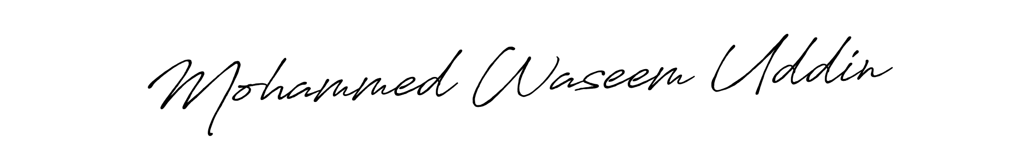 Create a beautiful signature design for name Mohammed Waseem Uddin. With this signature (Antro_Vectra_Bolder) fonts, you can make a handwritten signature for free. Mohammed Waseem Uddin signature style 7 images and pictures png