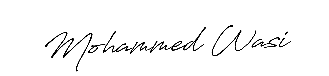 Also we have Mohammed Wasi name is the best signature style. Create professional handwritten signature collection using Antro_Vectra_Bolder autograph style. Mohammed Wasi signature style 7 images and pictures png