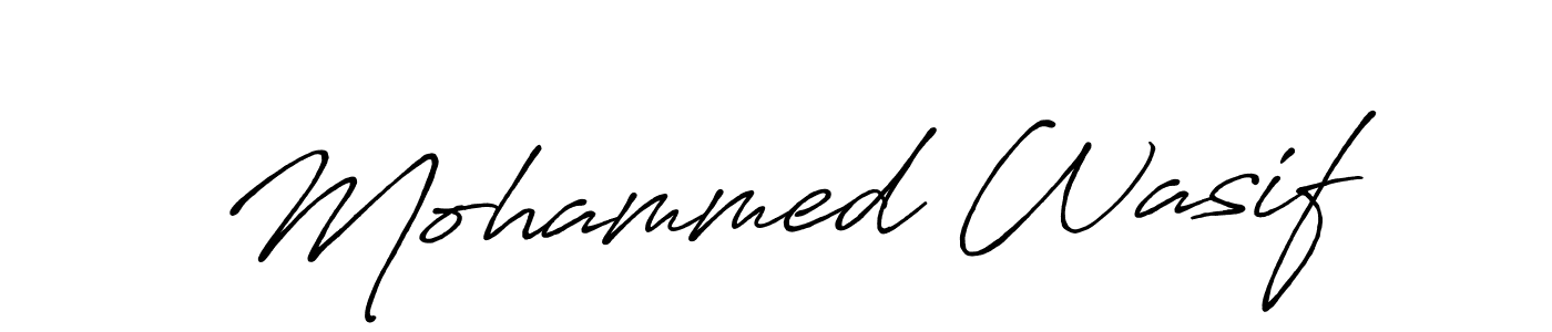 Antro_Vectra_Bolder is a professional signature style that is perfect for those who want to add a touch of class to their signature. It is also a great choice for those who want to make their signature more unique. Get Mohammed Wasif name to fancy signature for free. Mohammed Wasif signature style 7 images and pictures png
