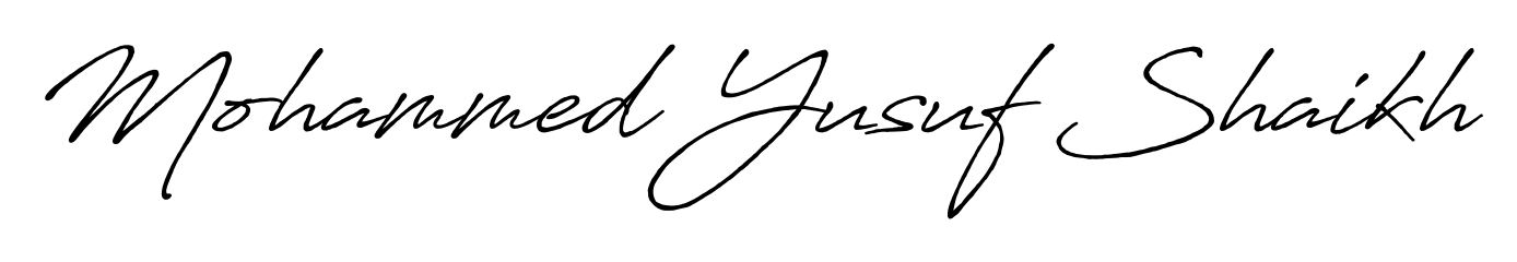 Designed for modern professionals: Mohammed Yusuf Shaikh name signature crafted with Antro_Vectra_Bolder script. Ready for digital PDF workflows. Mohammed Yusuf Shaikh signature style 7 images and pictures png