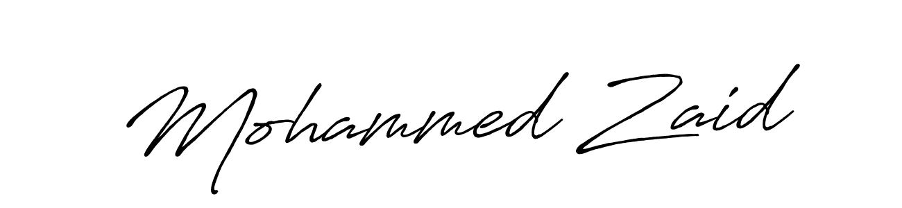 How to make Mohammed Zaid name signature. Use Antro_Vectra_Bolder style for creating short signs online. This is the latest handwritten sign. Mohammed Zaid signature style 7 images and pictures png