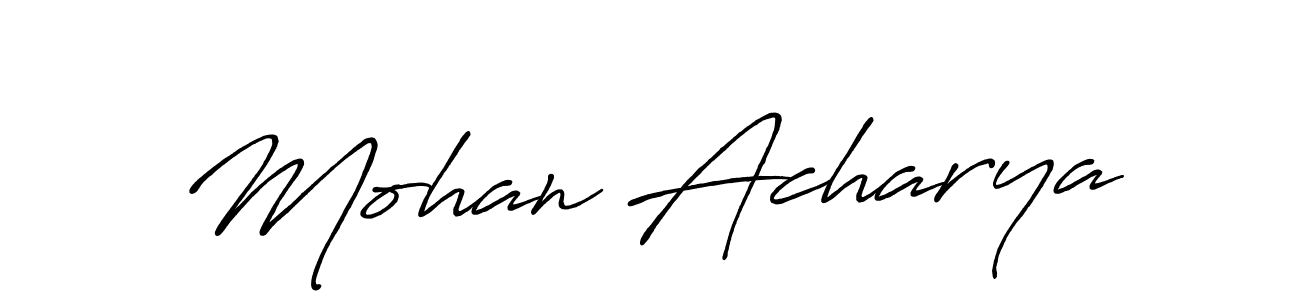 Create a beautiful signature design for name Mohan Acharya. With this signature (Antro_Vectra_Bolder) fonts, you can make a handwritten signature for free. Mohan Acharya signature style 7 images and pictures png