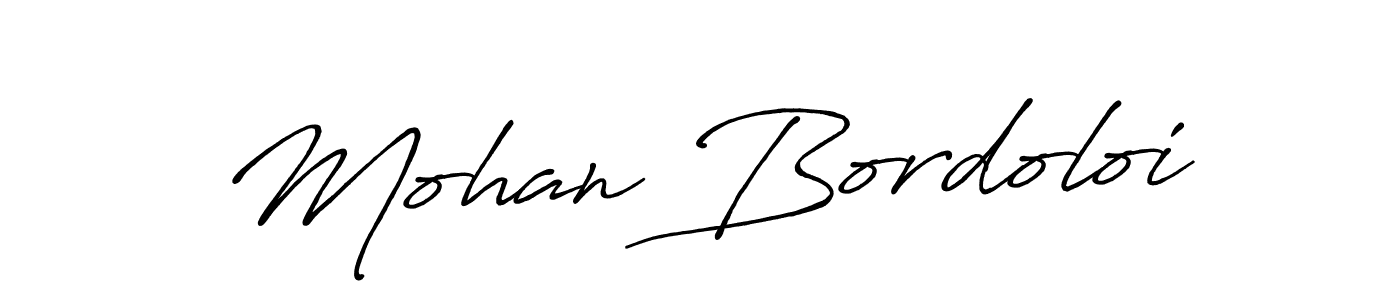 Create a beautiful signature design for name Mohan Bordoloi. With this signature (Antro_Vectra_Bolder) fonts, you can make a handwritten signature for free. Mohan Bordoloi signature style 7 images and pictures png