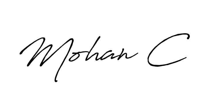 The best way (Antro_Vectra_Bolder) to make a short signature is to pick only two or three words in your name. The name Mohan C include a total of six letters. For converting this name. Mohan C signature style 7 images and pictures png