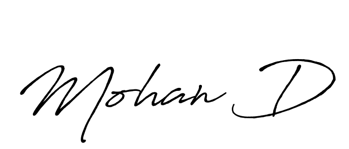 Make a beautiful signature design for name Mohan D. With this signature (Antro_Vectra_Bolder) style, you can create a handwritten signature for free. Mohan D signature style 7 images and pictures png