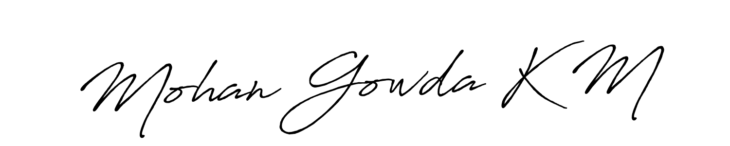 Antro_Vectra_Bolder is a professional signature style that is perfect for those who want to add a touch of class to their signature. It is also a great choice for those who want to make their signature more unique. Get Mohan Gowda K M name to fancy signature for free. Mohan Gowda K M signature style 7 images and pictures png