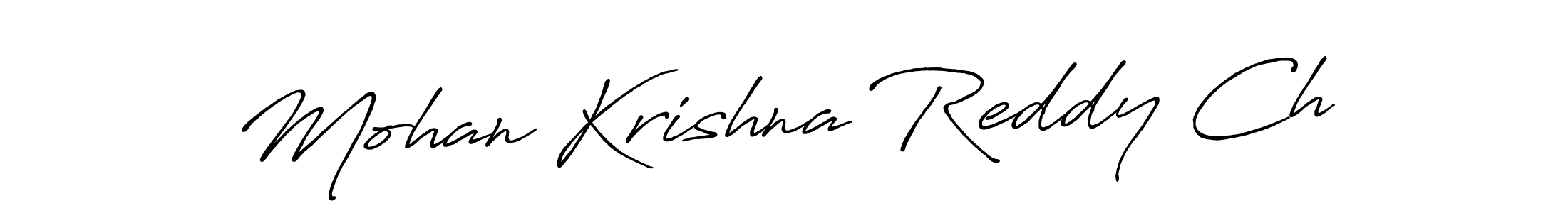 The best way (Antro_Vectra_Bolder) to make a short signature is to pick only two or three words in your name. The name Mohan Krishna Reddy Ch include a total of six letters. For converting this name. Mohan Krishna Reddy Ch signature style 7 images and pictures png