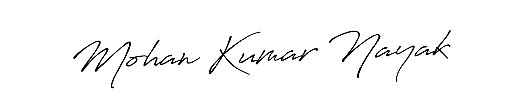 Create a beautiful signature design for name Mohan Kumar Nayak. With this signature (Antro_Vectra_Bolder) fonts, you can make a handwritten signature for free. Mohan Kumar Nayak signature style 7 images and pictures png