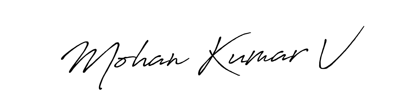 How to make Mohan Kumar V signature? Antro_Vectra_Bolder is a professional autograph style. Create handwritten signature for Mohan Kumar V name. Mohan Kumar V signature style 7 images and pictures png