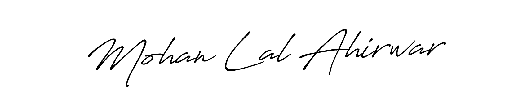 Create a beautiful signature design for name Mohan Lal Ahirwar. With this signature (Antro_Vectra_Bolder) fonts, you can make a handwritten signature for free. Mohan Lal Ahirwar signature style 7 images and pictures png