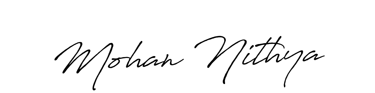 Create a beautiful signature design for name Mohan Nithya. With this signature (Antro_Vectra_Bolder) fonts, you can make a handwritten signature for free. Mohan Nithya signature style 7 images and pictures png