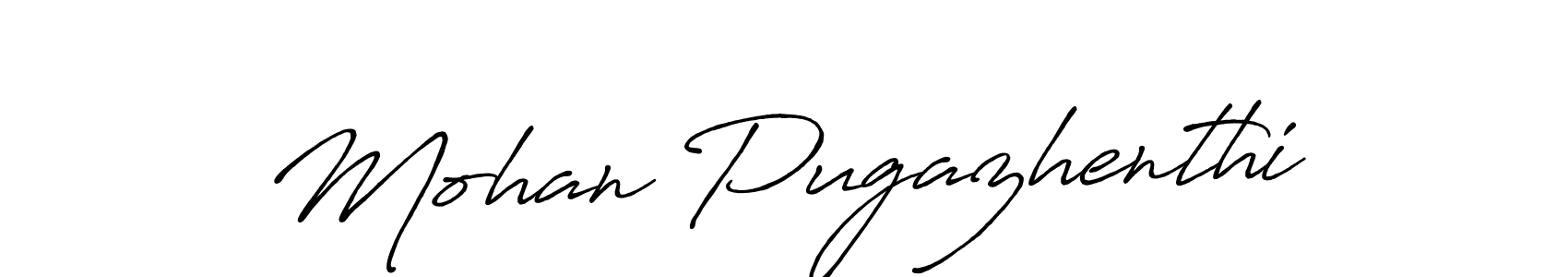 How to make Mohan Pugazhenthi name signature. Use Antro_Vectra_Bolder style for creating short signs online. This is the latest handwritten sign. Mohan Pugazhenthi signature style 7 images and pictures png