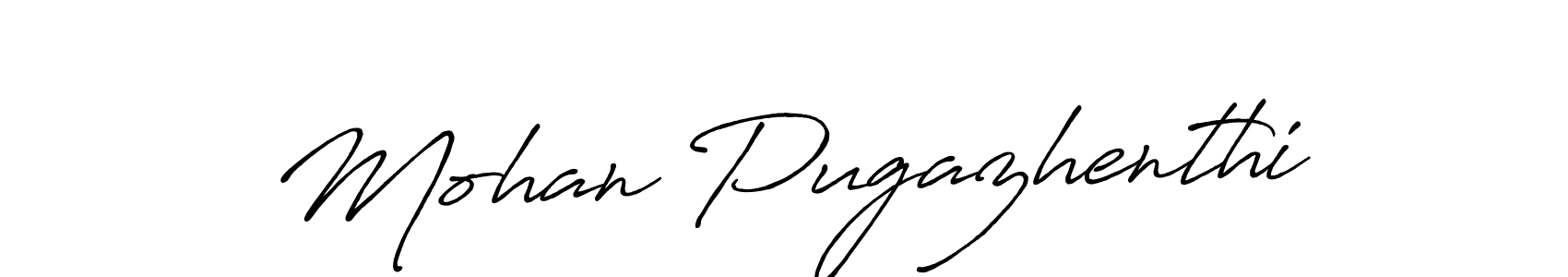 How to make Mohan Pugazhenthi name signature. Use Antro_Vectra_Bolder style for creating short signs online. This is the latest handwritten sign. Mohan Pugazhenthi signature style 7 images and pictures png