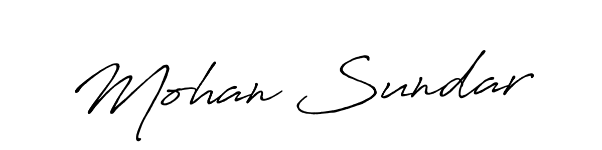 The best way (Antro_Vectra_Bolder) to make a short signature is to pick only two or three words in your name. The name Mohan Sundar include a total of six letters. For converting this name. Mohan Sundar signature style 7 images and pictures png