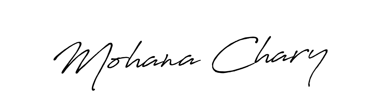 Use a signature maker to create a handwritten signature online. With this signature software, you can design (Antro_Vectra_Bolder) your own signature for name Mohana Chary. Mohana Chary signature style 7 images and pictures png