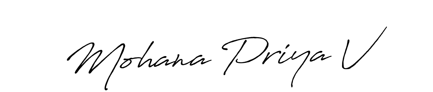 Also You can easily find your signature by using the search form. We will create Mohana Priya V name handwritten signature images for you free of cost using Antro_Vectra_Bolder sign style. Mohana Priya V signature style 7 images and pictures png