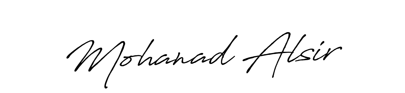 Also You can easily find your signature by using the search form. We will create Mohanad Alsir name handwritten signature images for you free of cost using Antro_Vectra_Bolder sign style. Mohanad Alsir signature style 7 images and pictures png