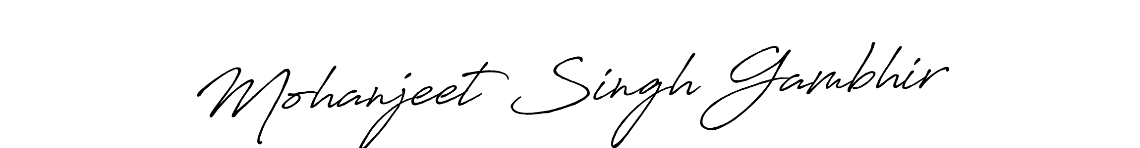 How to make Mohanjeet Singh Gambhir signature? Antro_Vectra_Bolder is a professional autograph style. Create handwritten signature for Mohanjeet Singh Gambhir name. Mohanjeet Singh Gambhir signature style 7 images and pictures png