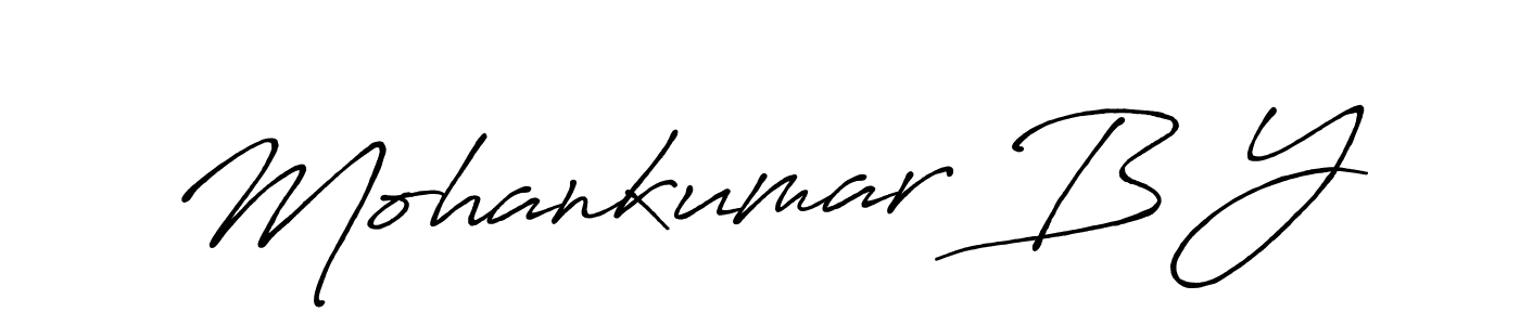 You should practise on your own different ways (Antro_Vectra_Bolder) to write your name (Mohankumar B Y) in signature. don't let someone else do it for you. Mohankumar B Y signature style 7 images and pictures png