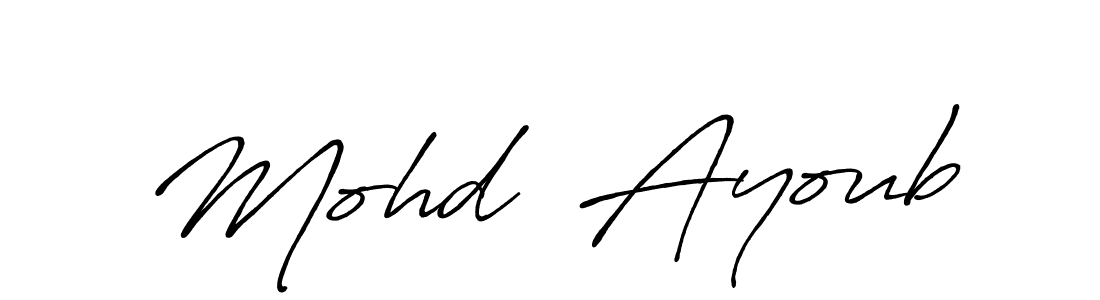 Use a signature maker to create a handwritten signature online. With this signature software, you can design (Antro_Vectra_Bolder) your own signature for name Mohd  Ayoub. Mohd  Ayoub signature style 7 images and pictures png
