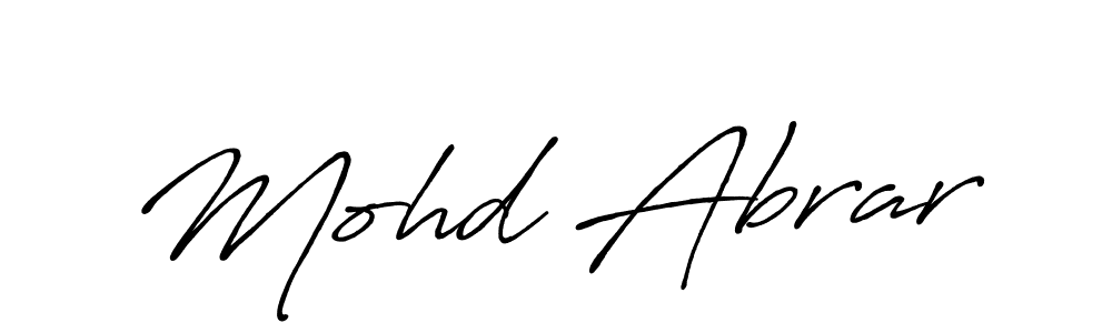 Use a signature maker to create a handwritten signature online. With this signature software, you can design (Antro_Vectra_Bolder) your own signature for name Mohd Abrar. Mohd Abrar signature style 7 images and pictures png