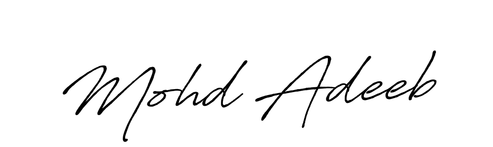 Make a beautiful signature design for name Mohd Adeeb. With this signature (Antro_Vectra_Bolder) style, you can create a handwritten signature for free. Mohd Adeeb signature style 7 images and pictures png