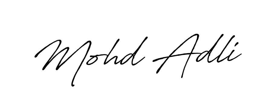 Also You can easily find your signature by using the search form. We will create Mohd Adli name handwritten signature images for you free of cost using Antro_Vectra_Bolder sign style. Mohd Adli signature style 7 images and pictures png