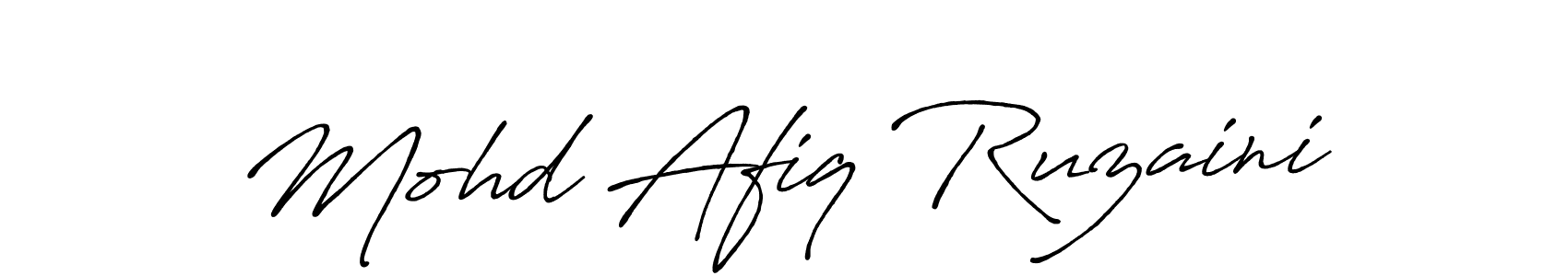 Make a beautiful signature design for name Mohd Afiq Ruzaini. With this signature (Antro_Vectra_Bolder) style, you can create a handwritten signature for free. Mohd Afiq Ruzaini signature style 7 images and pictures png