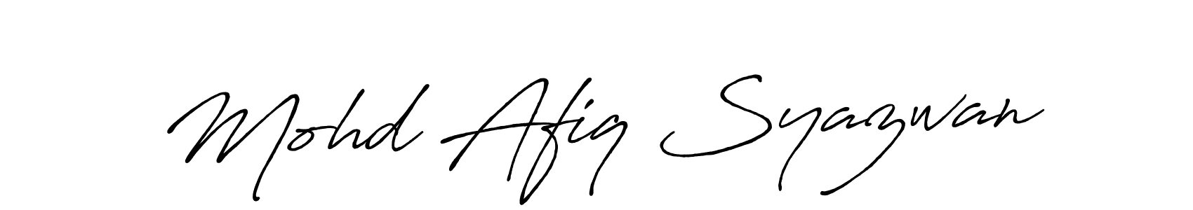 Design your own signature with our free online signature maker. With this signature software, you can create a handwritten (Antro_Vectra_Bolder) signature for name Mohd Afiq Syazwan. Mohd Afiq Syazwan signature style 7 images and pictures png