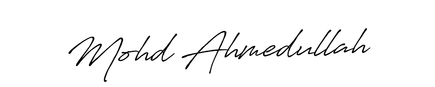 Design your own signature with our free online signature maker. With this signature software, you can create a handwritten (Antro_Vectra_Bolder) signature for name Mohd Ahmedullah. Mohd Ahmedullah signature style 7 images and pictures png