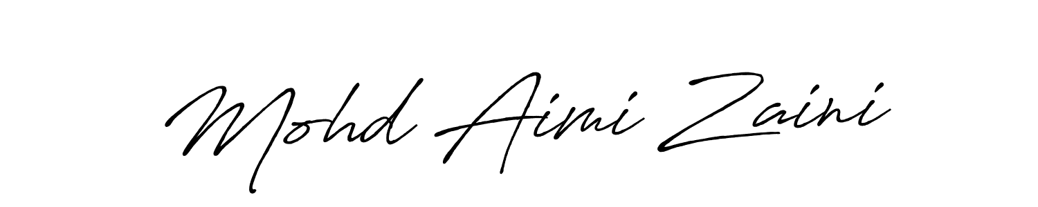The best way (Antro_Vectra_Bolder) to make a short signature is to pick only two or three words in your name. The name Mohd Aimi Zaini include a total of six letters. For converting this name. Mohd Aimi Zaini signature style 7 images and pictures png