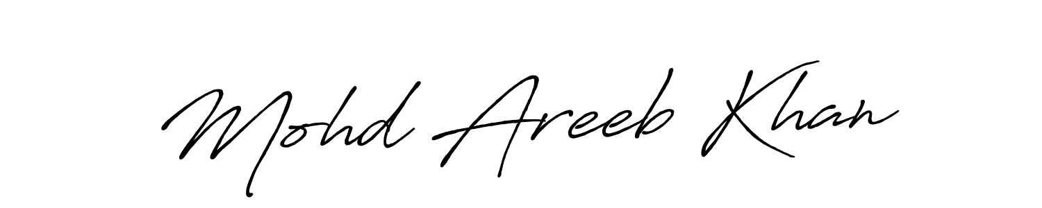 How to make Mohd Areeb Khan name signature. Use Antro_Vectra_Bolder style for creating short signs online. This is the latest handwritten sign. Mohd Areeb Khan signature style 7 images and pictures png