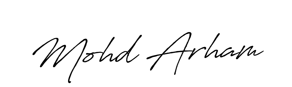 Similarly Antro_Vectra_Bolder is the best handwritten signature design. Signature creator online .You can use it as an online autograph creator for name Mohd Arham. Mohd Arham signature style 7 images and pictures png