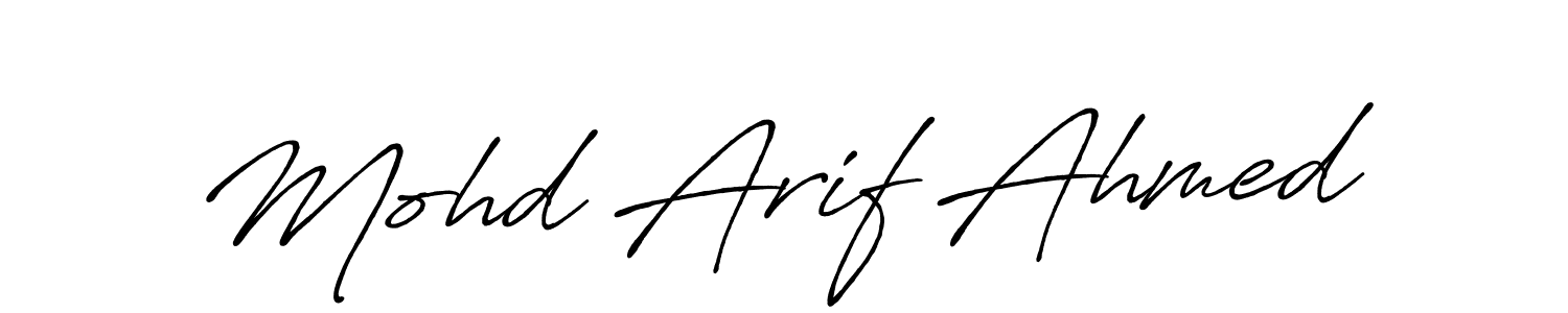 Design your own signature with our free online signature maker. With this signature software, you can create a handwritten (Antro_Vectra_Bolder) signature for name Mohd Arif Ahmed. Mohd Arif Ahmed signature style 7 images and pictures png