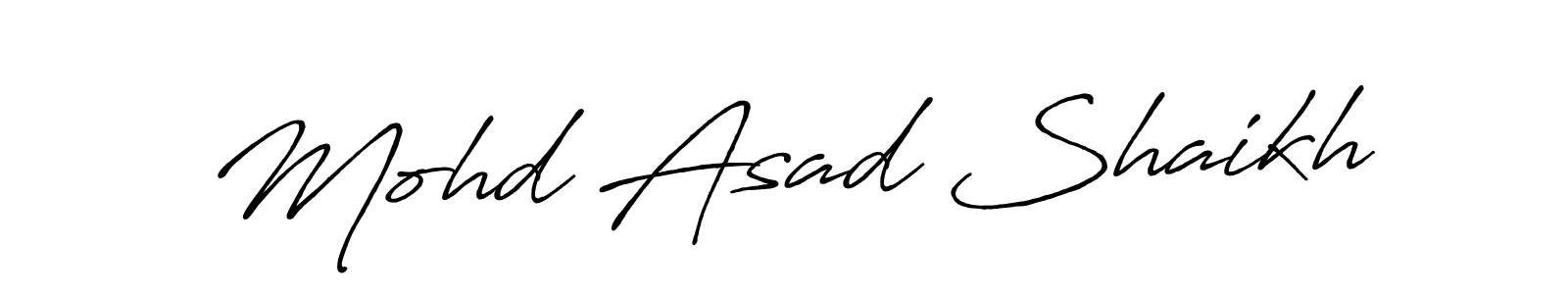The best way (Antro_Vectra_Bolder) to make a short signature is to pick only two or three words in your name. The name Mohd Asad Shaikh include a total of six letters. For converting this name. Mohd Asad Shaikh signature style 7 images and pictures png