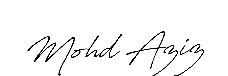 How to make Mohd Aziz name signature. Use Antro_Vectra_Bolder style for creating short signs online. This is the latest handwritten sign. Mohd Aziz signature style 7 images and pictures png