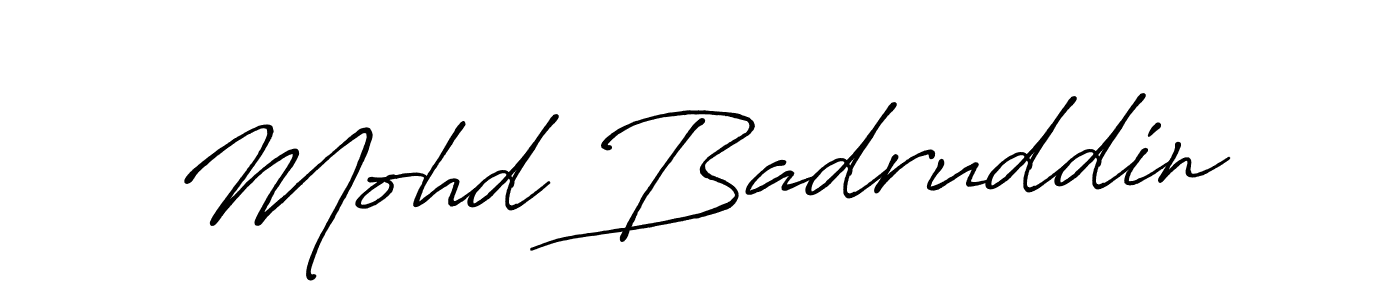 Make a beautiful signature design for name Mohd Badruddin. With this signature (Antro_Vectra_Bolder) style, you can create a handwritten signature for free. Mohd Badruddin signature style 7 images and pictures png