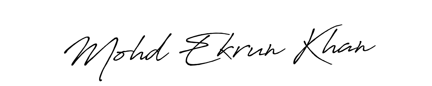 Also You can easily find your signature by using the search form. We will create Mohd Ekrun Khan name handwritten signature images for you free of cost using Antro_Vectra_Bolder sign style. Mohd Ekrun Khan signature style 7 images and pictures png