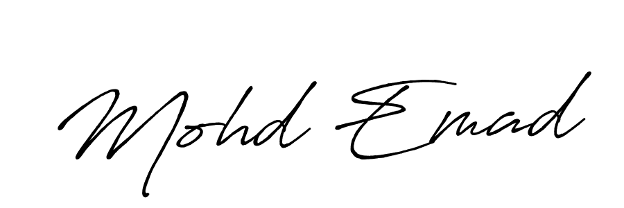 Design your own signature with our free online signature maker. With this signature software, you can create a handwritten (Antro_Vectra_Bolder) signature for name Mohd Emad. Mohd Emad signature style 7 images and pictures png