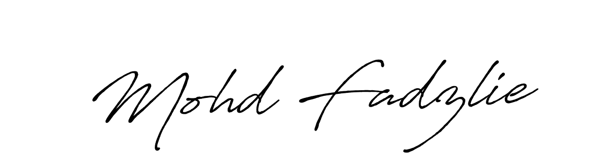 Use a signature maker to create a handwritten signature online. With this signature software, you can design (Antro_Vectra_Bolder) your own signature for name Mohd Fadzlie. Mohd Fadzlie signature style 7 images and pictures png
