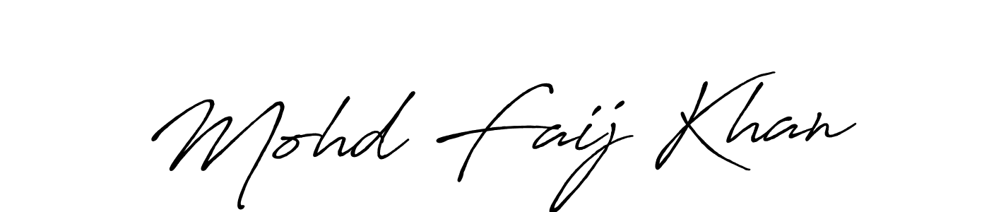 Create a beautiful signature design for name Mohd Faij Khan. With this signature (Antro_Vectra_Bolder) fonts, you can make a handwritten signature for free. Mohd Faij Khan signature style 7 images and pictures png