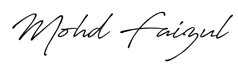 A stylish, flowing autograph style designed for name Mohd Faizul using Antro_Vectra_Bolder typography. Perfect for digital creative projects. Mohd Faizul signature style 7 images and pictures png